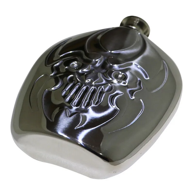 Mini Flask 6oz Ounce 304 Stainless Steel Alcohol Whisky Bottle Hip Flask Moscow Cccp Vodka Flagon With Devil Pattern