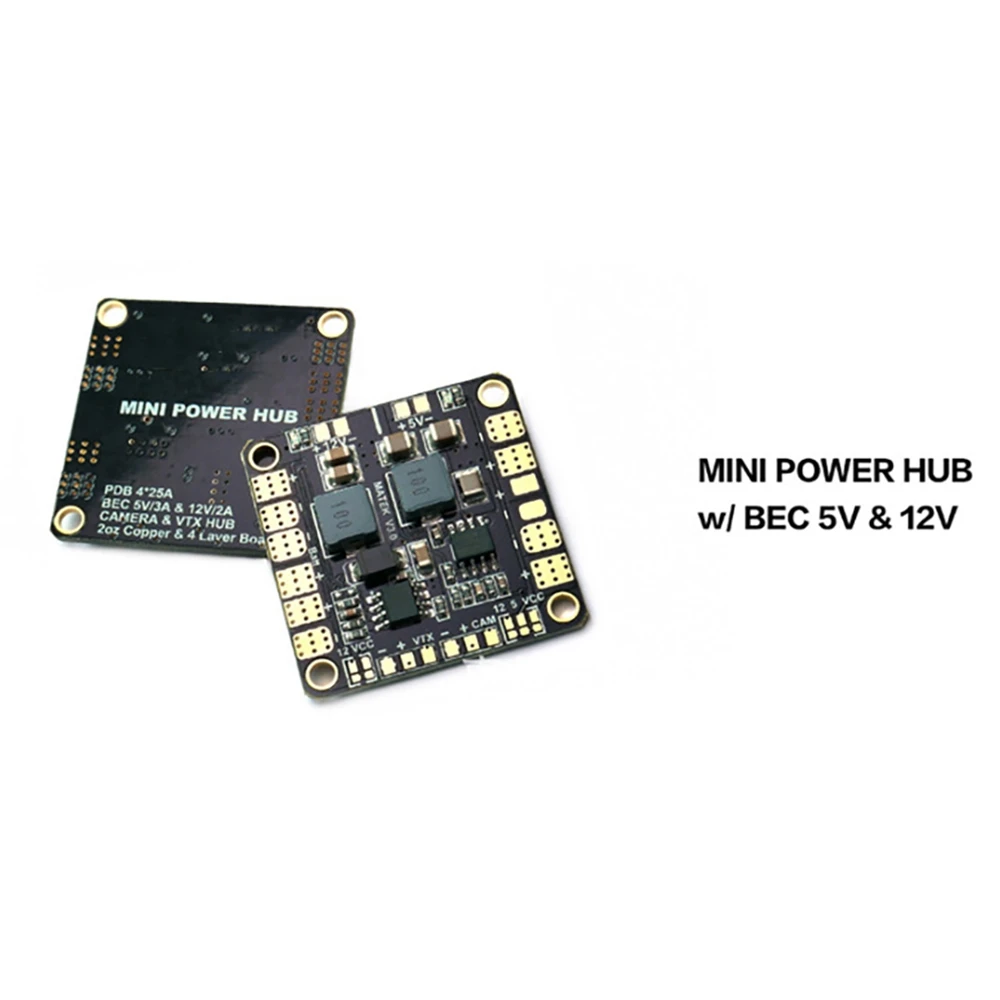 Mini Power Hub Power Distribution Board PDB with BEC 5V & 12V for FPV QAV250 ZMR250 Multicopter QuadcopterJAS