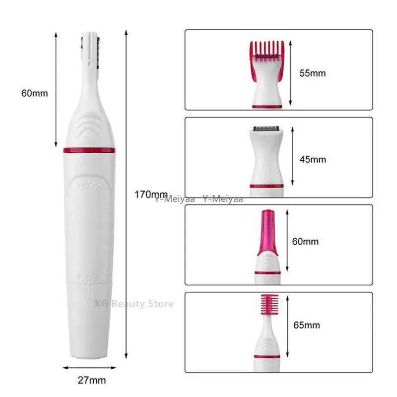 Depiladora eléctrica 5 en 1 para mujer, afeitadora multifunción, maquinilla de afeitar para cejas, axilas, Bikini, pierna, Depilador femenino