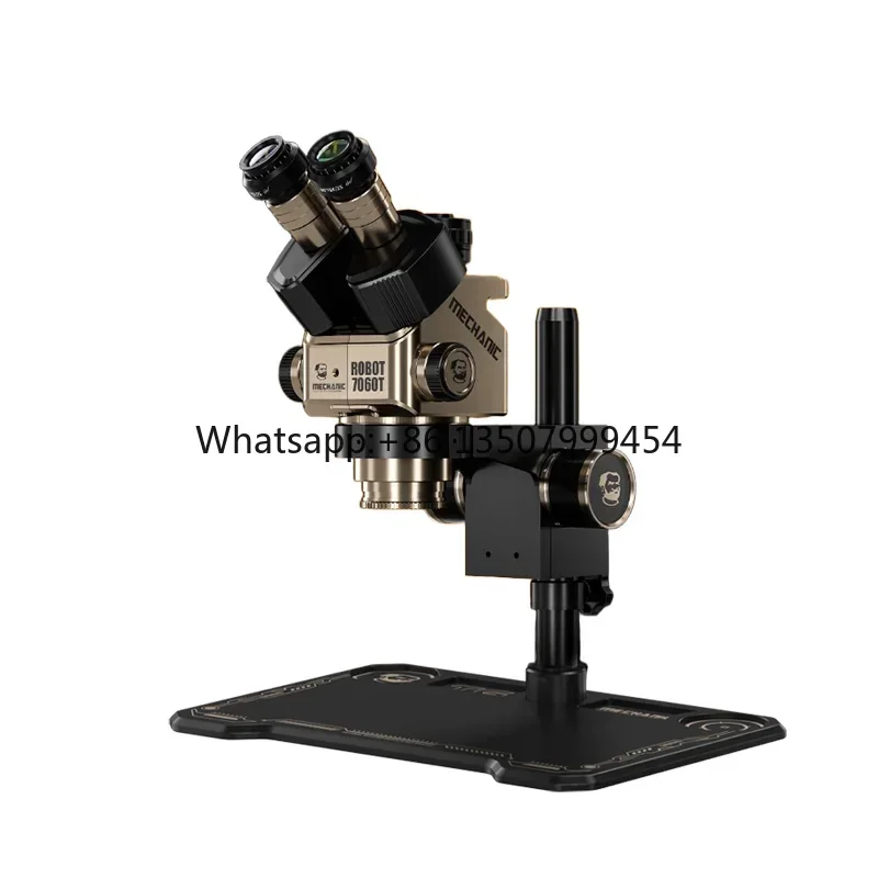 ROBOT 7060T Large Vision Trinocular Stereo Microscope WF10X25 Essential Mobile Phone Repair Tools & Equipments