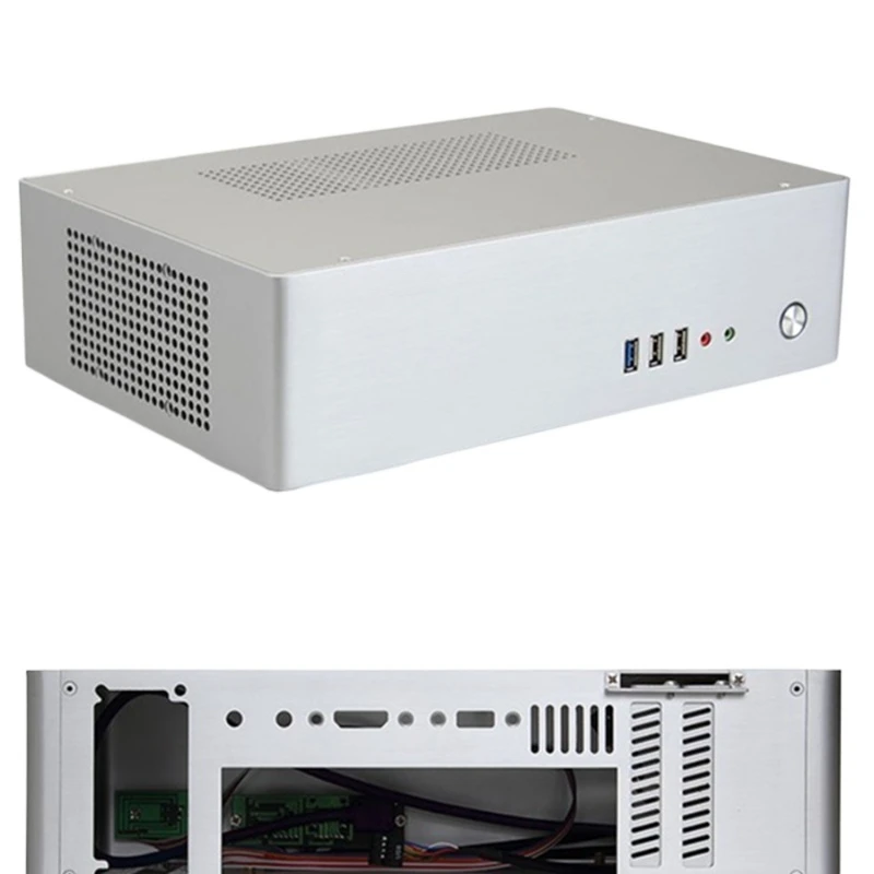 All-aluminum Small Chassis Horizontal ITX MATX Small 1U Power Supply Supporting Desktop Computer Main Chassis