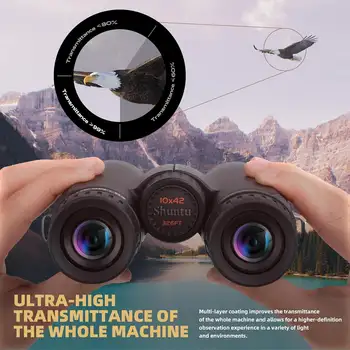 Dalekohled Shuntu 10x42 8x42 ED, vodotěsný a odolný proti zamlžování, tělo z hořčíkové slitiny, hranol BAK4 s vysokým výkonem, pozorování ptáků, lov 10 nejlepší prodej Premier Optics - №7