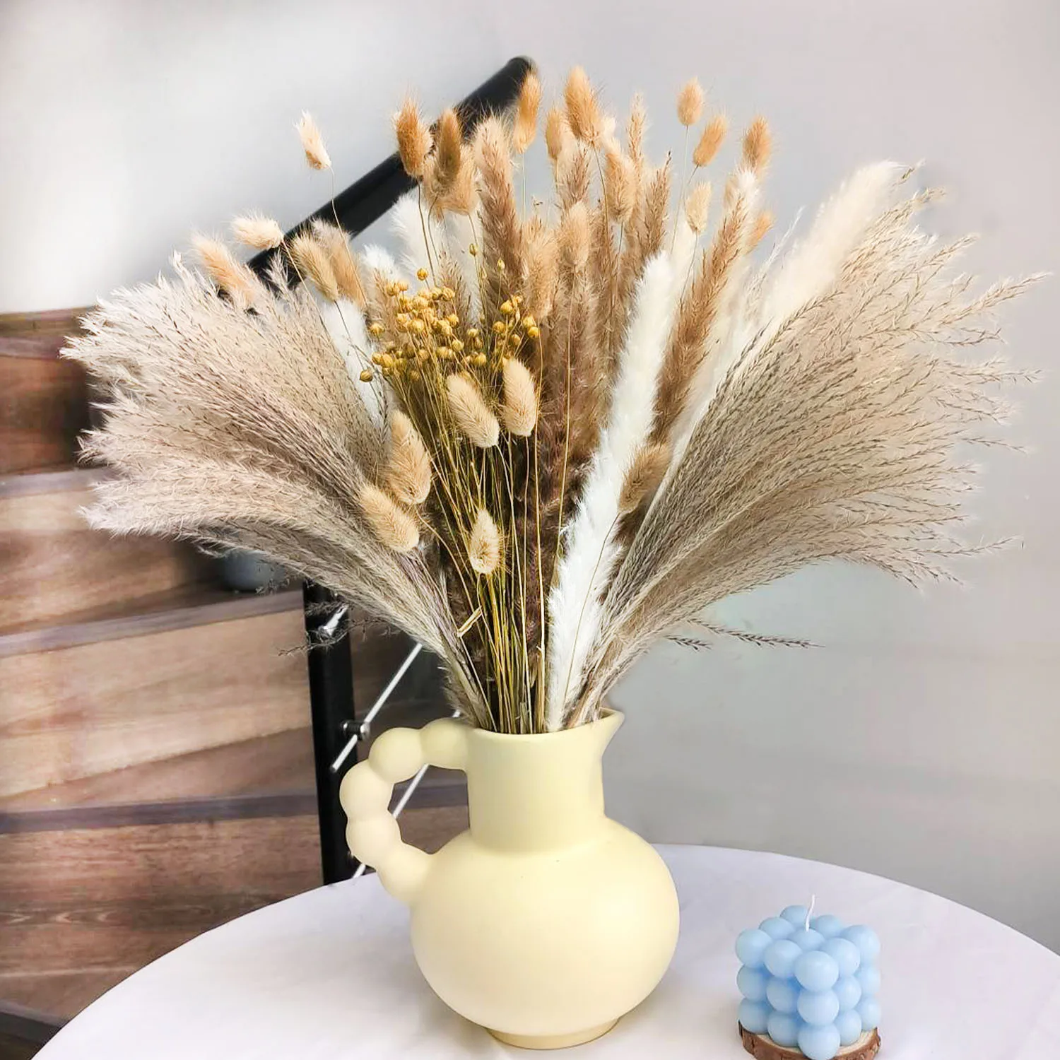 

Fluffy Pampas Grass Dried Flowers Bunny Tails Bouquet for Boho Home Decor and Boho Wedding Decor Rustic Farmhouse Party Decor