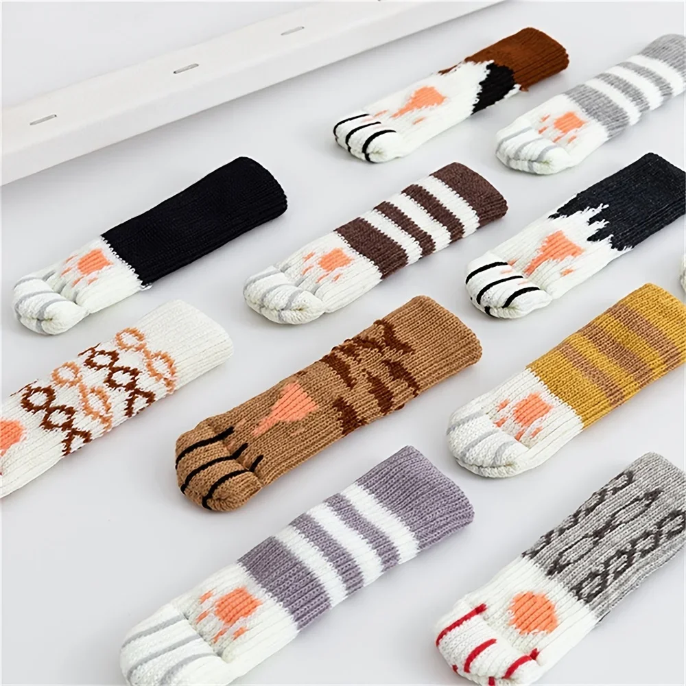 Knitted Elastic Chair Leg Socks Furniture Leg Protectors for Scratch Easy Movement and Free Noise Reduction