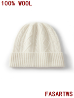 Beanie Hats Women Hat Winter New 100% Australian Wool Knitted Jacquard Soft Warm Hats Lady Fashion Casual Thicken Cap Quality