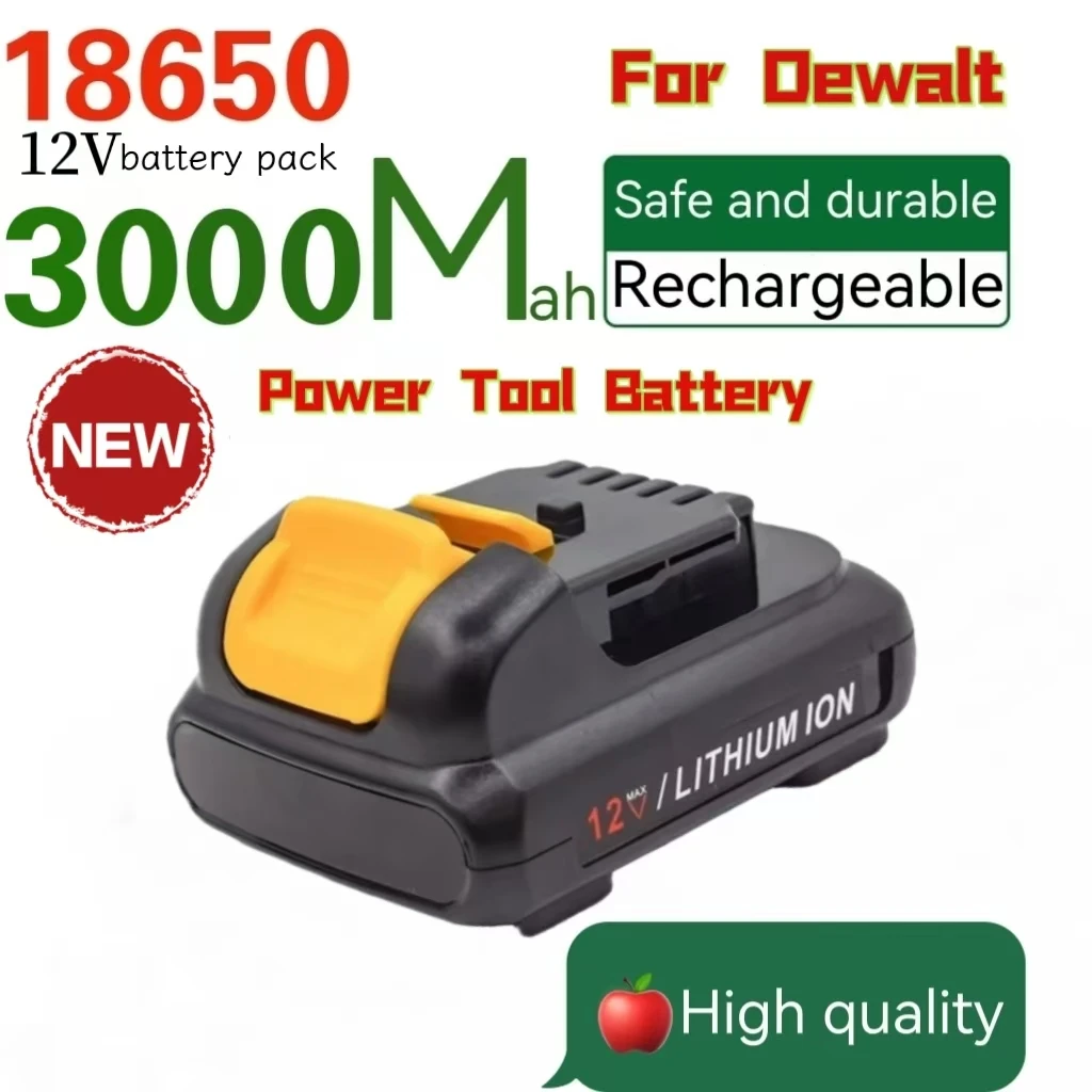 

Rechargeable batteries 12V Lithium Ion battery 3.0Ah for Dewalt DCB120 DCB123 DCB127 DCB122 DCB124 DCB121 Power Tools Battery