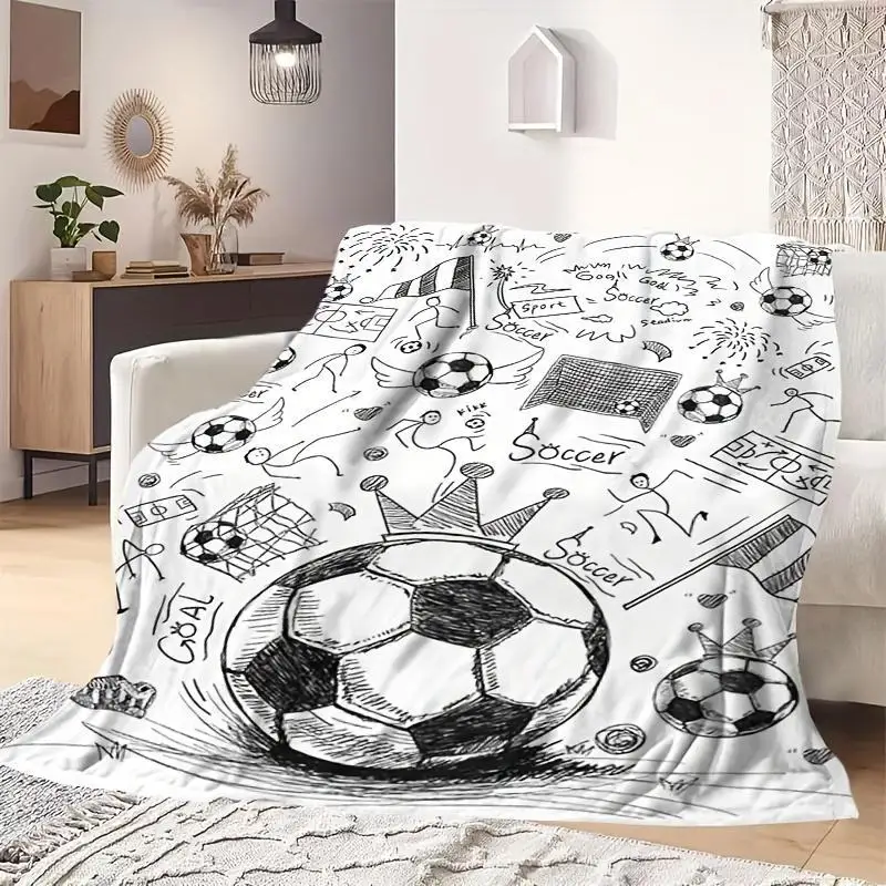 

Soccer Fanatic Blanket Gym Teacher Nap Blanket For Soccer Loving Friends Family Sofa Office Bedroom For Watching Soccer Games