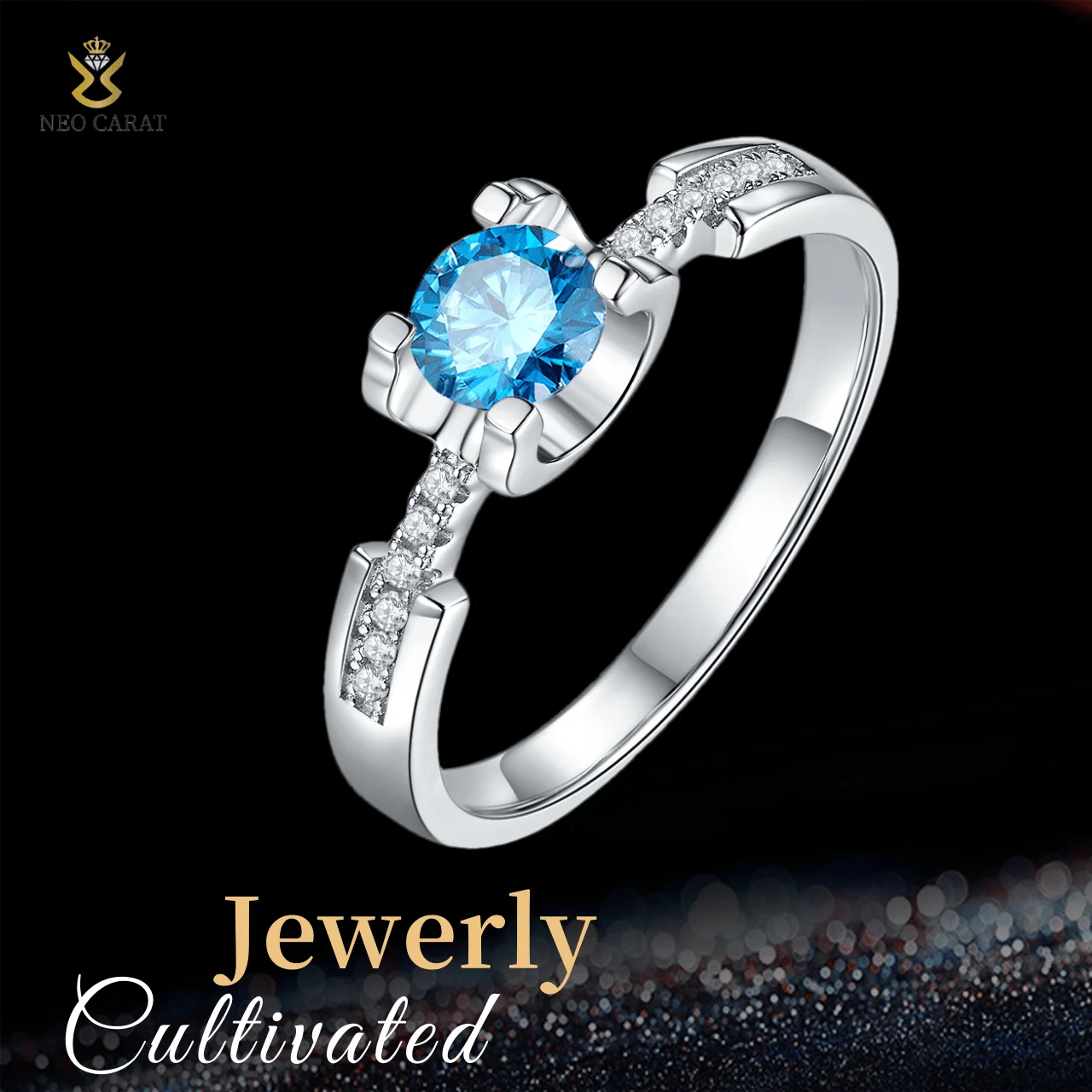 

NEO CARAT Micro-inlaid Bull Head Small Waist S925 Silver Plated 18k White Gold Moissanite Female Ring 50 Points Jewelry Gift