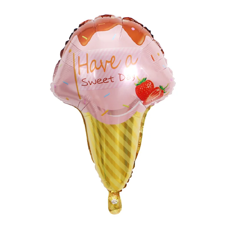 Summer ice cream donut cone party decorative aluminum foil balloon Children's Day Festival venue layout supplies