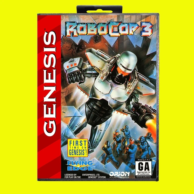 Robocop 3 MD Game Card 16 Bit USA Cover for Sega Megadrive Genesis Video Game Console Cartridge