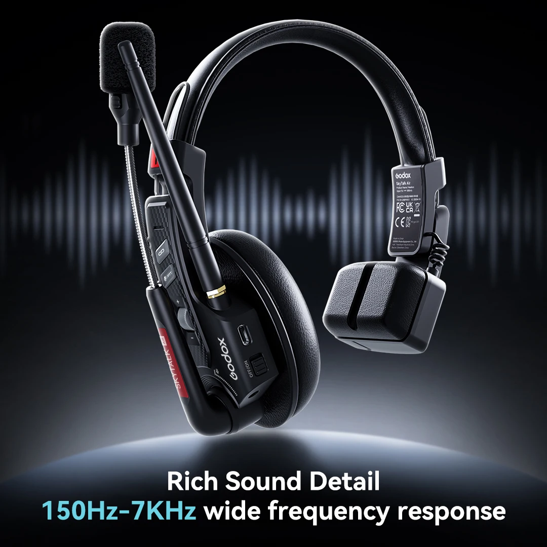 Godox SKYTALK AIR 2.4G Wireless Microphone Full Duplex Intercom Real-Time Monitoring & Low Latency for Live Streaming