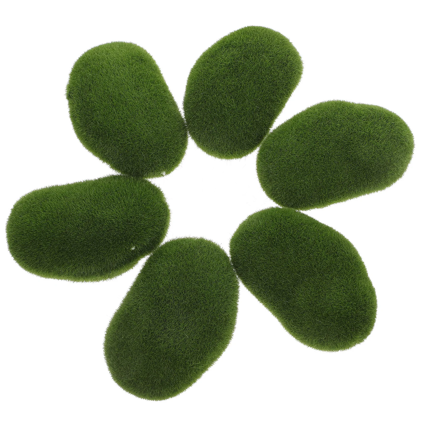 

6Pcs Artificial Moss Rocks Lightweight Faux Moss Stones Indoor Plants Terrarium Miniature Landscape Garden Props