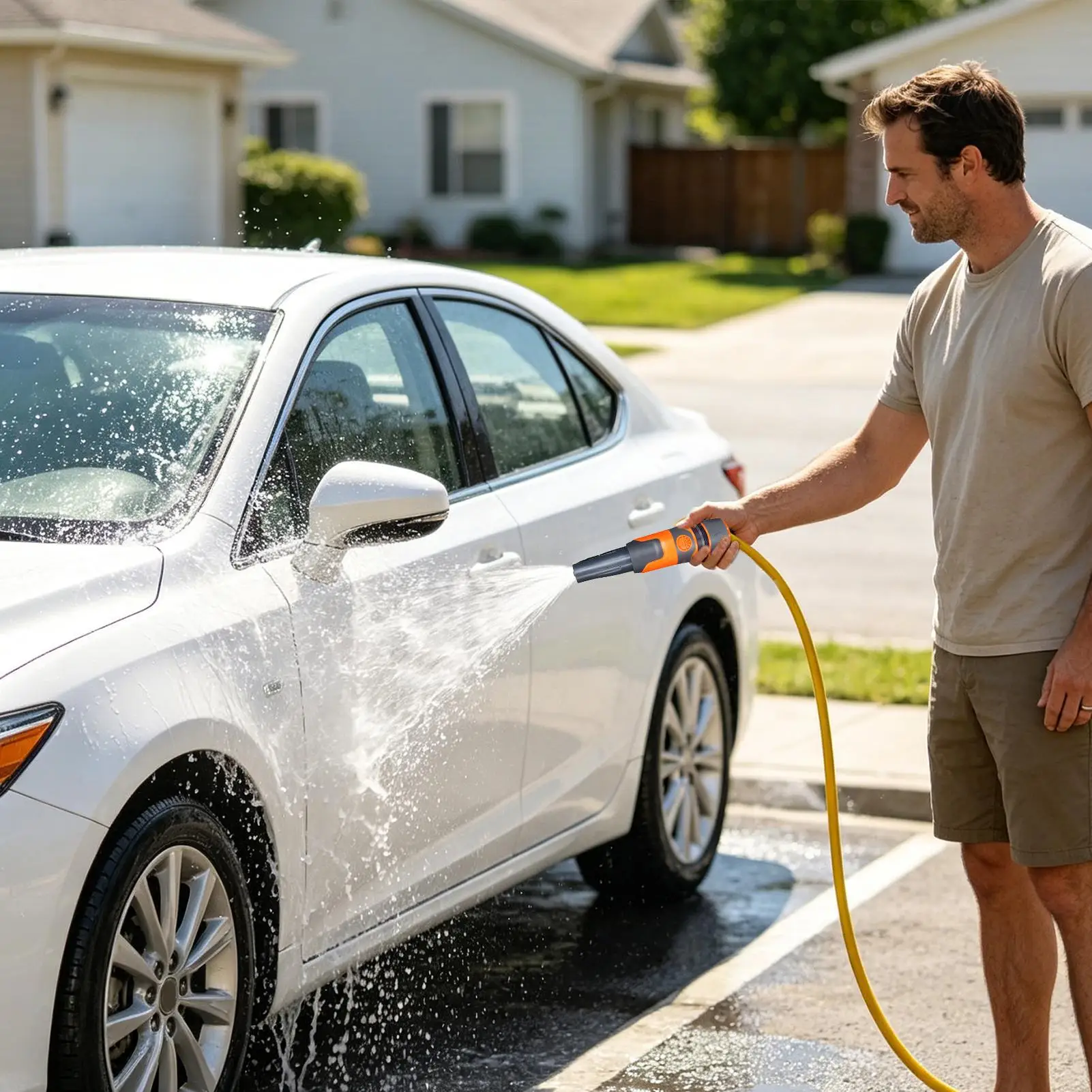 Car Wash Pressure Washer Tool Non-Slip Ergonomic 3 Modes Adjustable Lawn Irrigating Tool For Lawn Yard Garden Patio Window Air