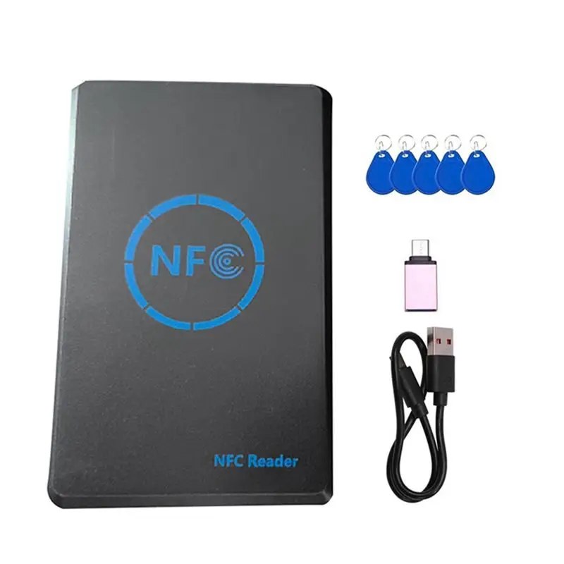 

HOT!A72T 5-Band Smart Chip Reader/Writer+ 5XUID Keychain 125K 13.56M HID Copier Duplicator Tag Clone ID IC Keychain Key Copy