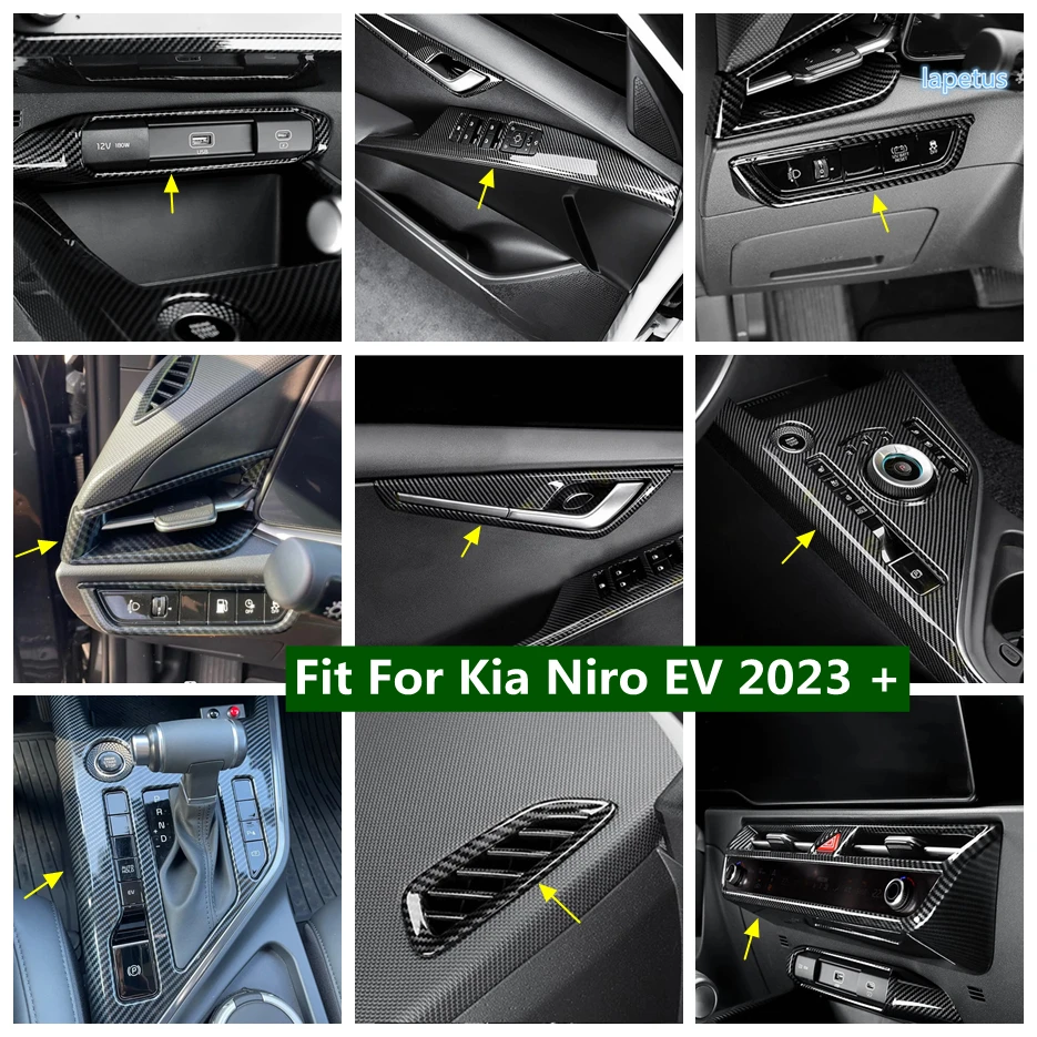 

Door Sills / Window Lift Button / Air Conditioner Outlet AC Vents / Gear Shift Panel Cover Trim For Kia Niro EV 2023 Accessories