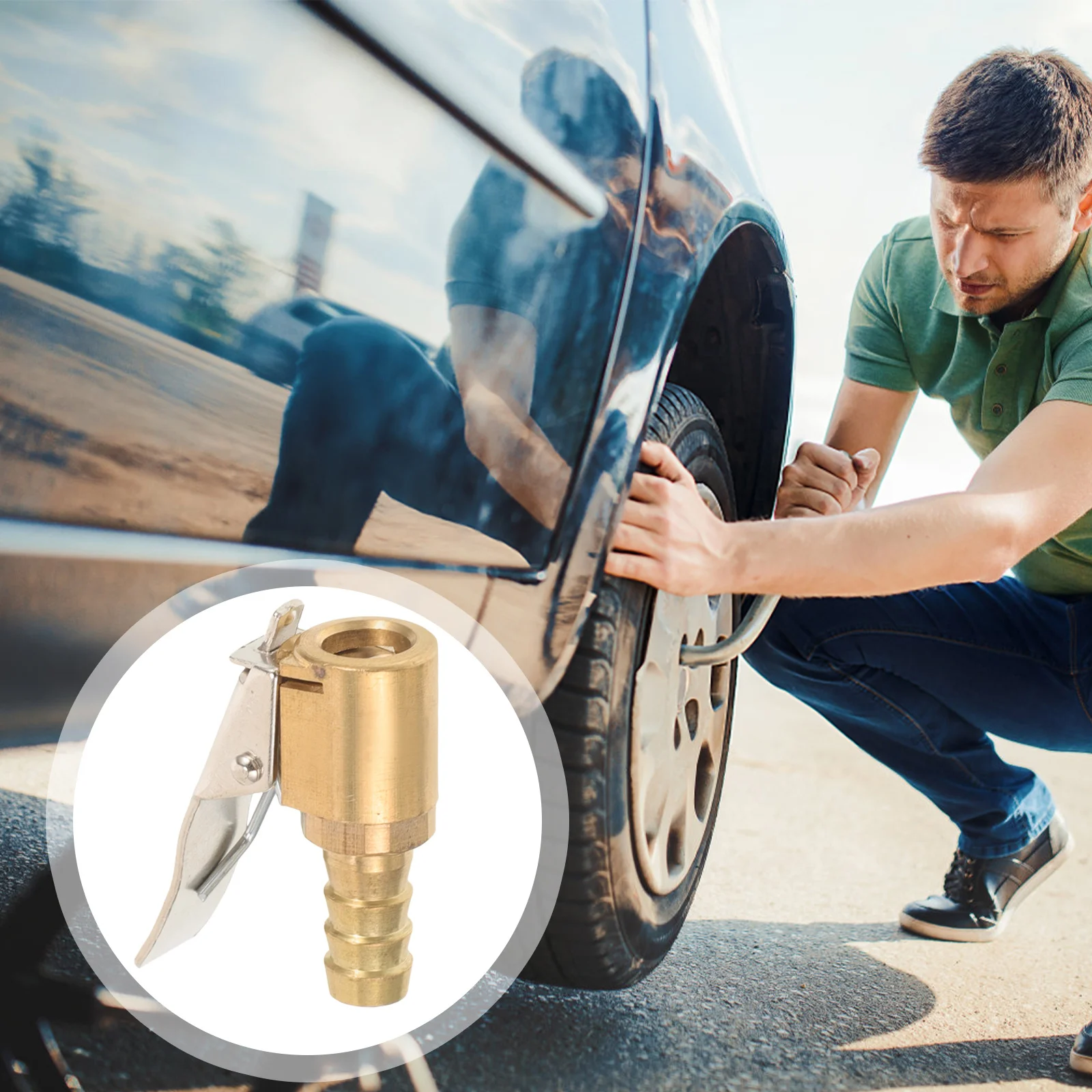 Conector de aire neumático de 8Mm, válvula infladora de neumáticos de latón para sistema de garaje, acoplador ligero y duradero