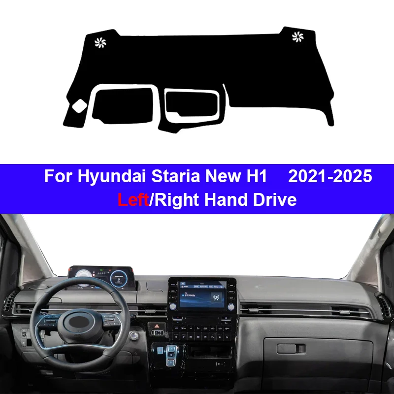 Car Dashboard Cover For Hyundai Staria New H1 2021-2023 2024 2025 Center Console Protector Carpet Dashmat Sun-shade Accessories