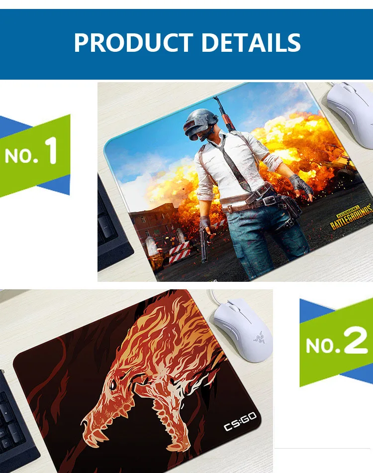 Gaming Mouse Pad 4mm Rubber Non-slip Base Smoothness Surface Control Custom Large Desk Mat FPS Gaming Accessories 450X400mm