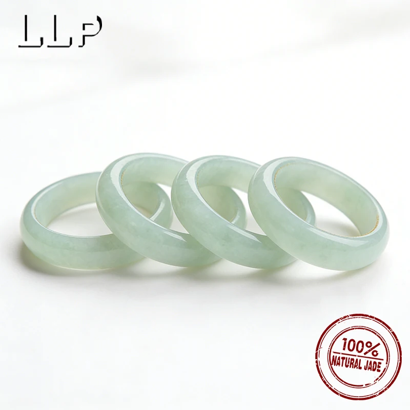 Natürlicher Jade-Ring der Güteklasse A, handgeschnitztes Glücks-Jade-Band für Männer und Frauen, minimalistisches Schmuckgeschenk – Detail 1