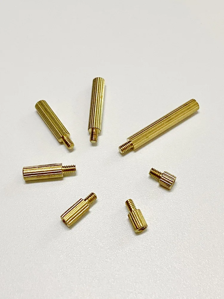

M2x0.4P Internal And External Threads Metal Fasteners Cylindrical Male And Female Stud Screws PCB Board Support Brass Material