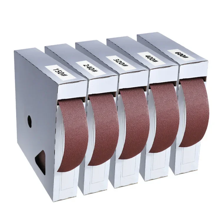 

50 meter sandtape box, hand torn sandcloth roll, withdrawable soft sandcloth roll, metal glass, woodworking, sandpaper sanding