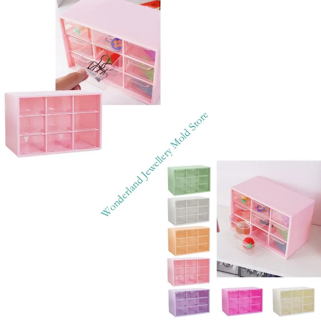 

H7EB 9-решетчатый контейнер для хранения косметики, шкатулка для драгоценностей, портативное настольное решение