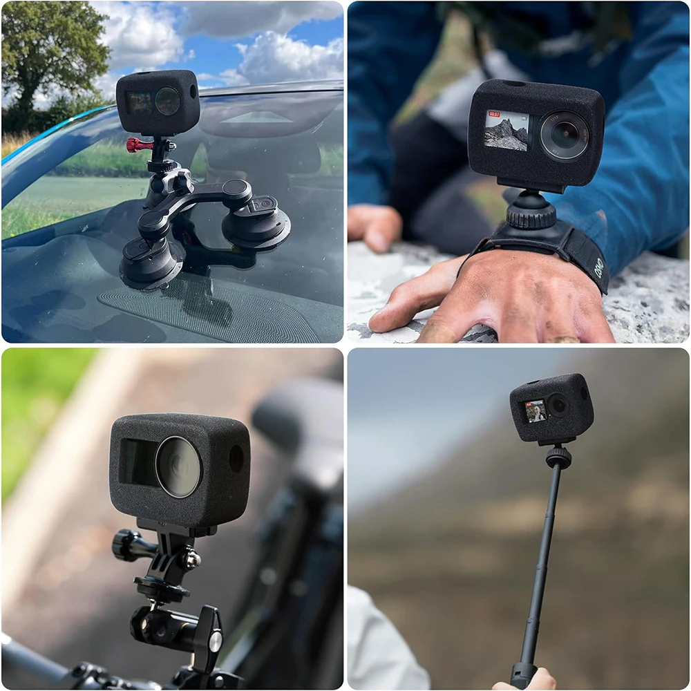 Для DJI Osmo Action 5 Pro 4 3, губка для снижения шума ветра, пенопластовый чехол для ветрозащитного слоя, ветрозащитный чехол для записи лобового стекла