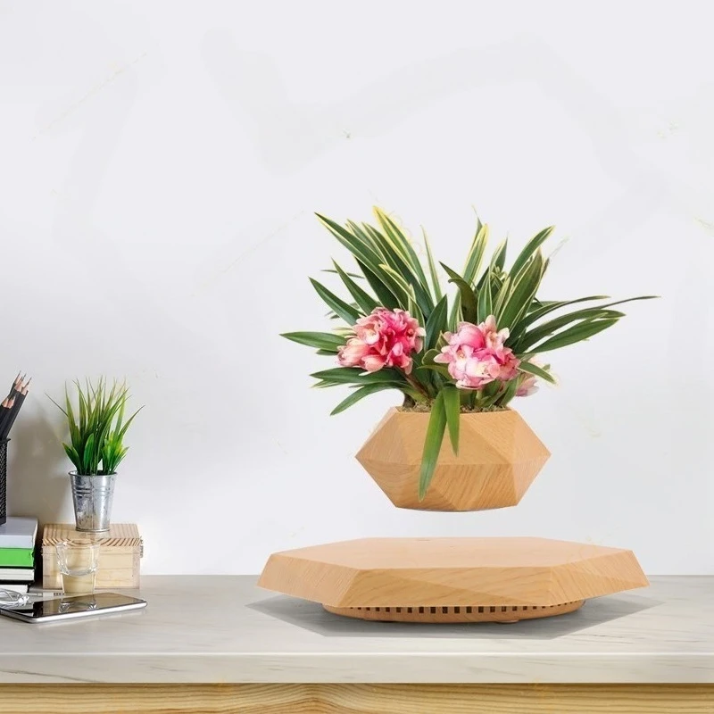 for Modern Simple Interior Decoration Rotating Magnetic Levitation Floating Flower Pot