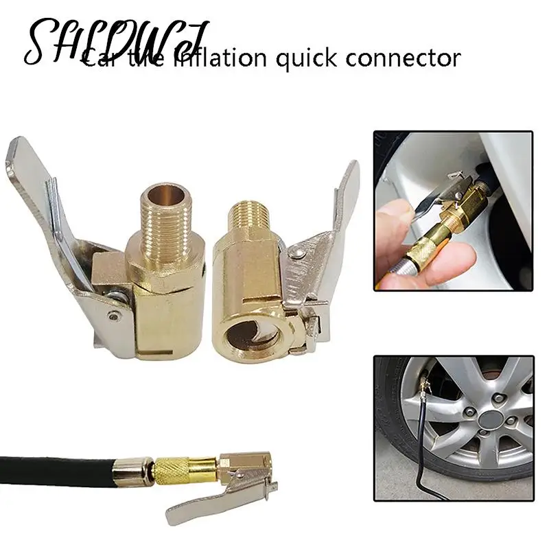 

Portable Car Tire Air Inflator Hose Inflatable Pump Solid Brass Material Air Connection Locking AirChuck Bike Motorcycle For Car