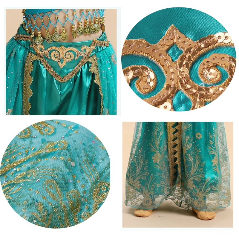 بنطال بوليوود فضفاض للرقص الشرقي للفتيات ، جاسمين ساري عربي هندي ، بنطلون حريم مسرحي ، أزياء تنكرية للهالوين من الغجر