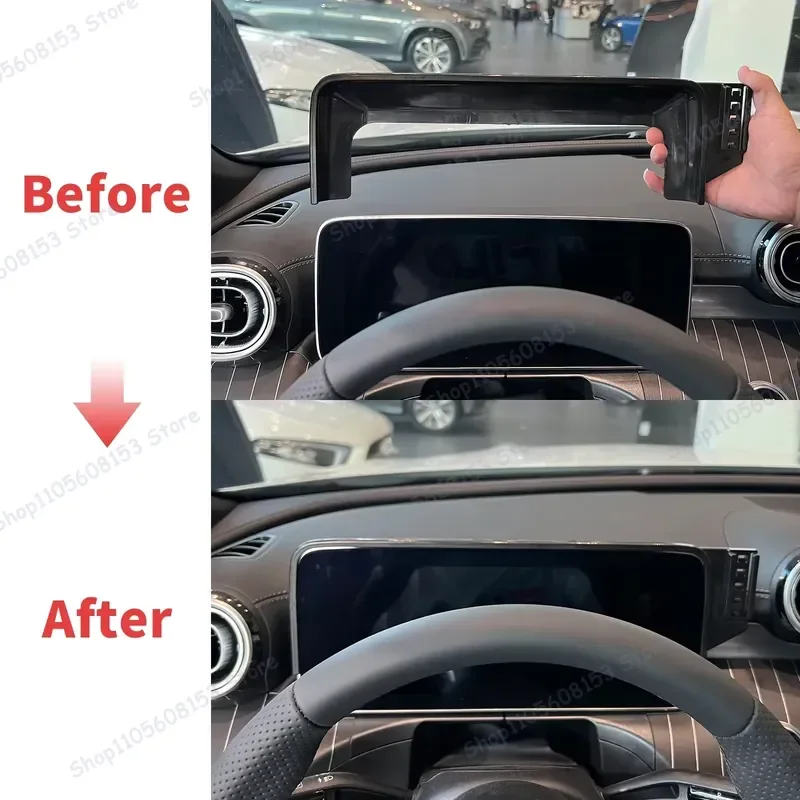 For Mercedes Benz GLC 2021 2022 2023 2024 Coupe For iPhone Android Secure Clip On Phone Mount Adjustable Dashboard Car Holder view 2