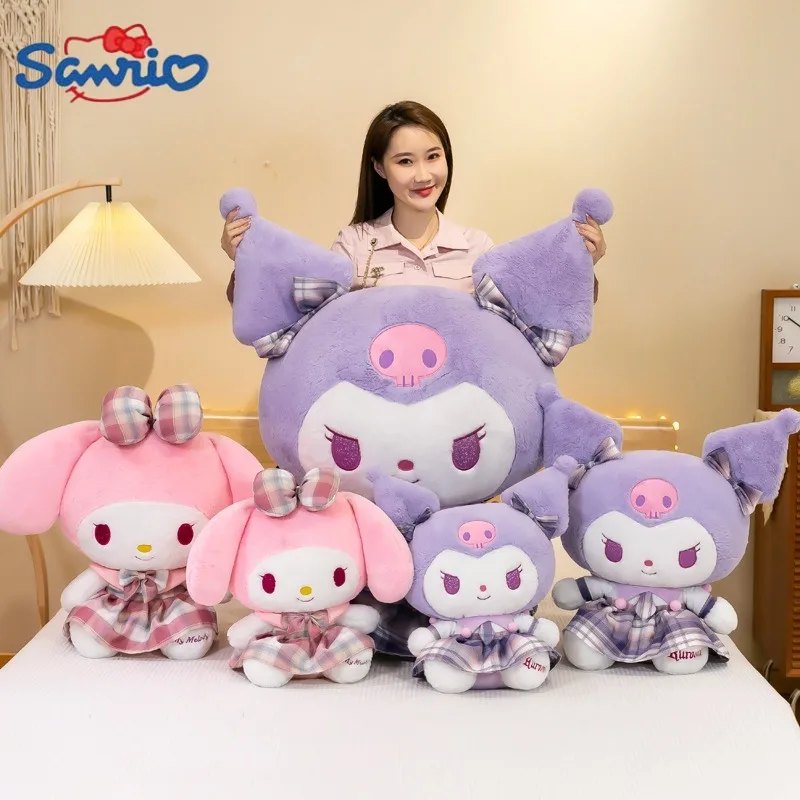 45/55/75CM Big Size Sanrio Kuromi My Melody Anime Plush Stuffed Doll Room Decoration Plushies Pillow Kawaii Ornaments Gifts