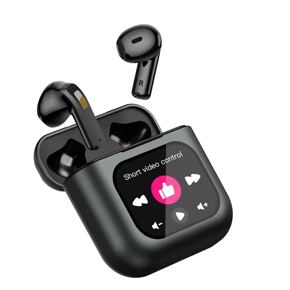 

Smart Display Touch Bluetooth Headphones ENC Noise Cancelling 2.0 1 Inch TFT Digital Display In-Ear Sports Headphones