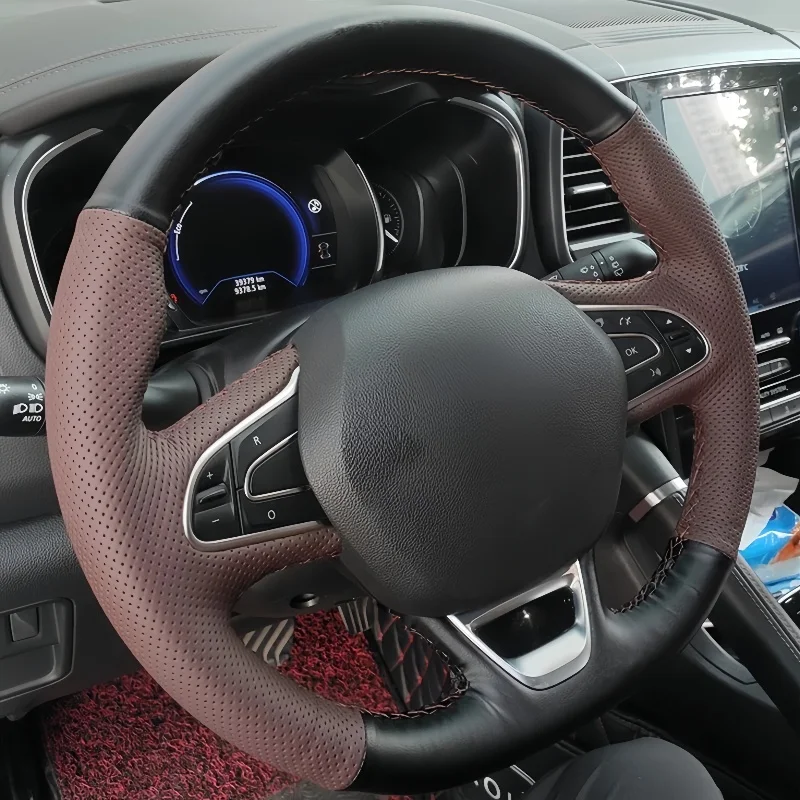 

Custom Braid Microfiber Leather Car Steering Wheel Cover For Renault Kadjar Koleos Megane Talisman Scenic Espace 2015-2018