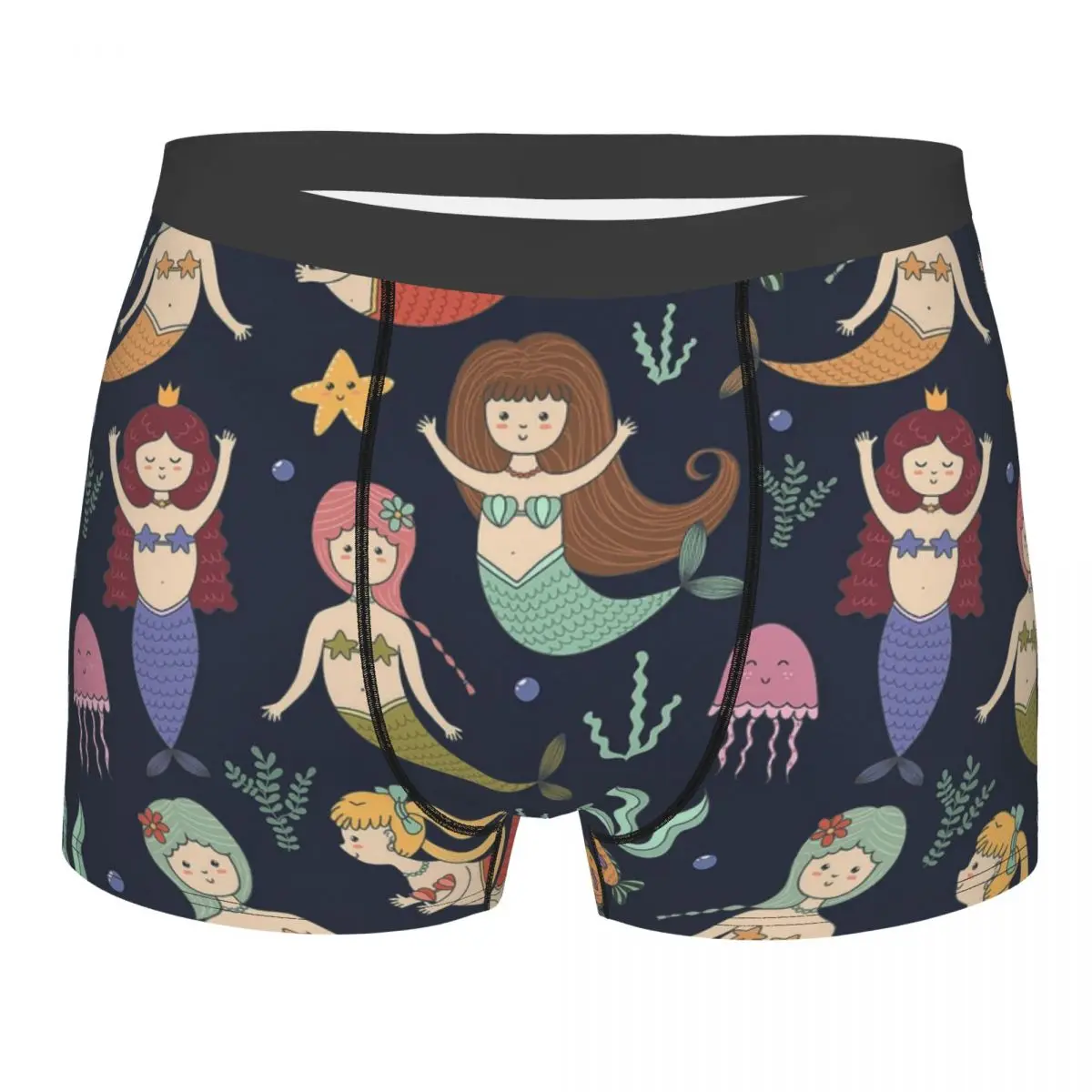 Animals of The Sea Clever Gentle Free And Happy The Mermaid Underpants Breathbale Panties Man Underwear Ventilate Shorts Briefs