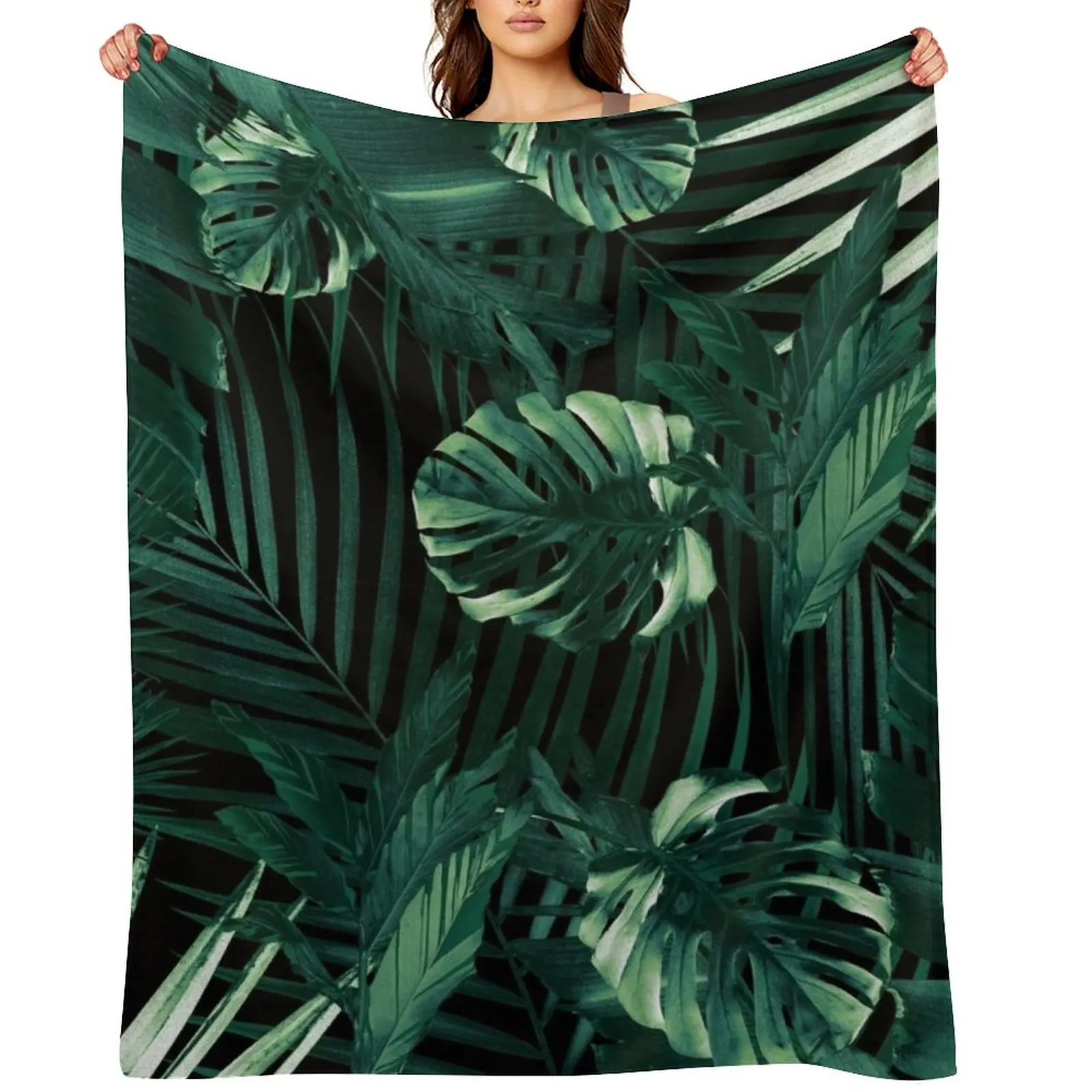 

Tropical Jungle Leaves Night Siesta #1 #tropical #decor #art Throw Blanket Beach Luxury St cosplay anime Blankets