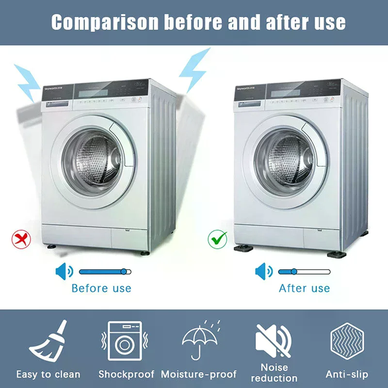 4/8PCS Anti Vibration Feet Pad Rubber Mat Anti Slip Silent Dampers Stand Universal Refrigerator Furniture Foot Pad