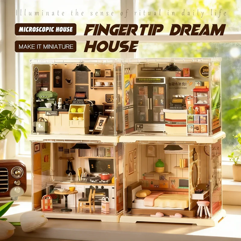 

2026 Новый кукольный домик, миниатюрный набор «сделай сам», деревянный кукольный домик ручной работы с мебелью, декор для маленькой комнаты, игрушки для детей, взрослых, подарки