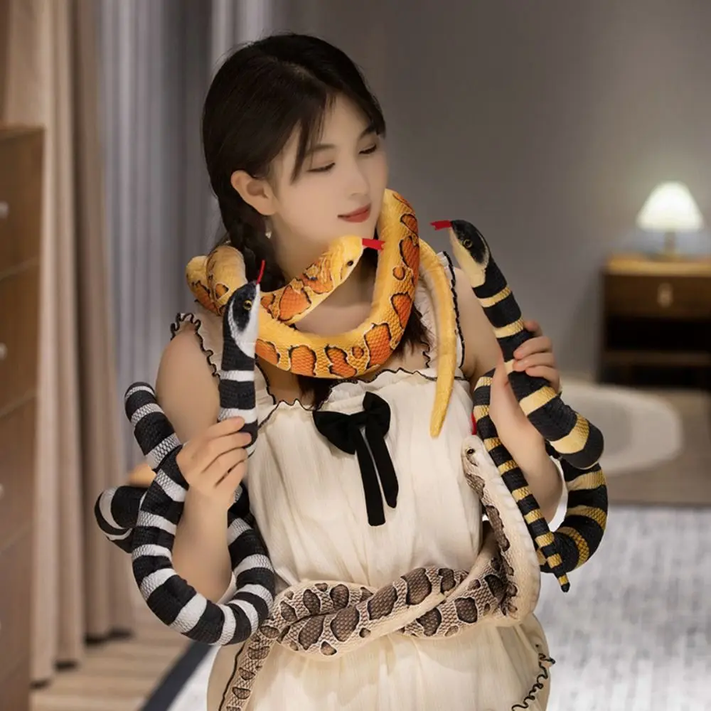 Realistic Boa Snake Long Pattern Stuffed Animal Simulation Snakes Plushie Reptile 100/150cm Snake Stuffed Pet