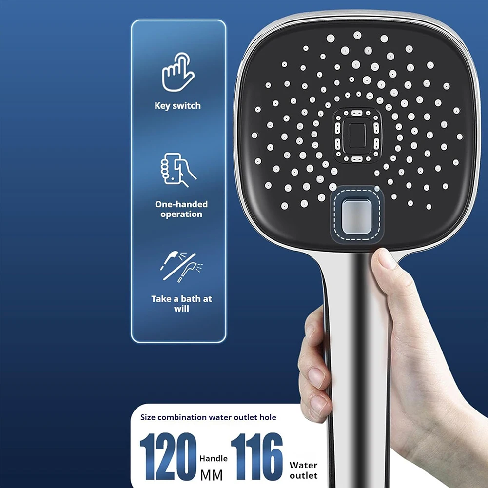 Invigorating Shower Adjustable Shower Head Filter Shower Head Plastic Material Wide Coverage 4 Selectable Modes