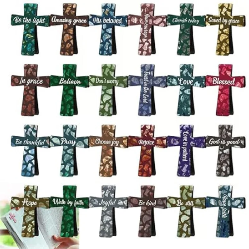 12/16/24PCS Magnetic Bookmarks Creative Cross Bookmark
