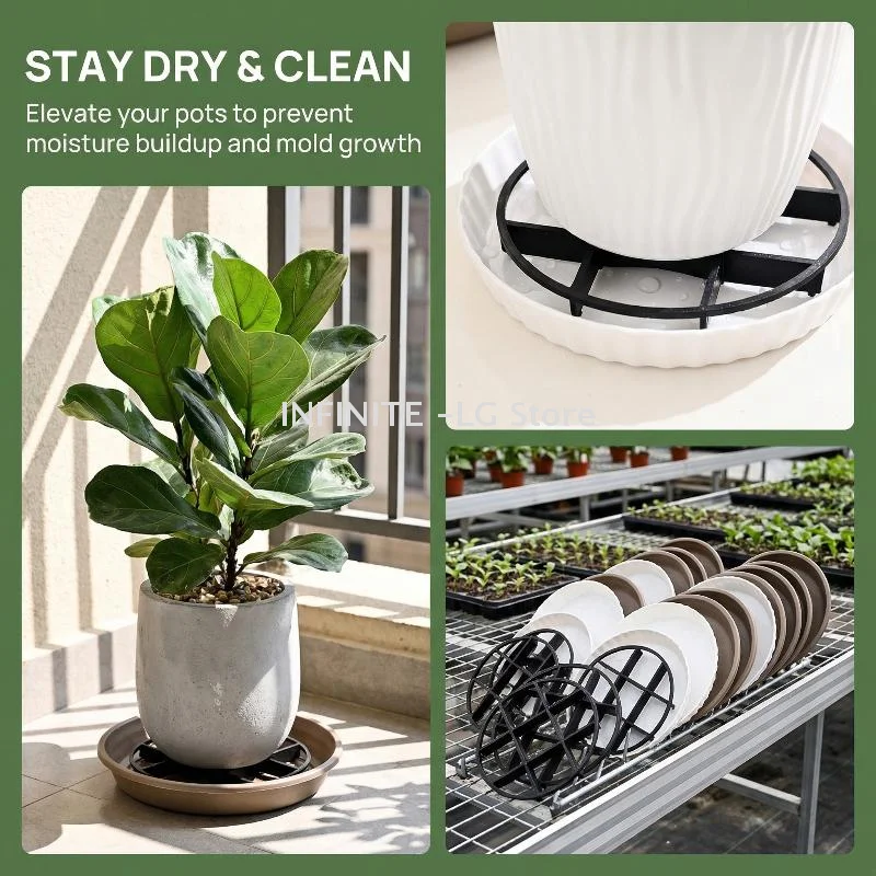 Plant Saucer Flower Pot Bracket Plastic Anti Rotting Root Reusable Mesh Pad Breathable Base Bottom Drainage Rack Stand