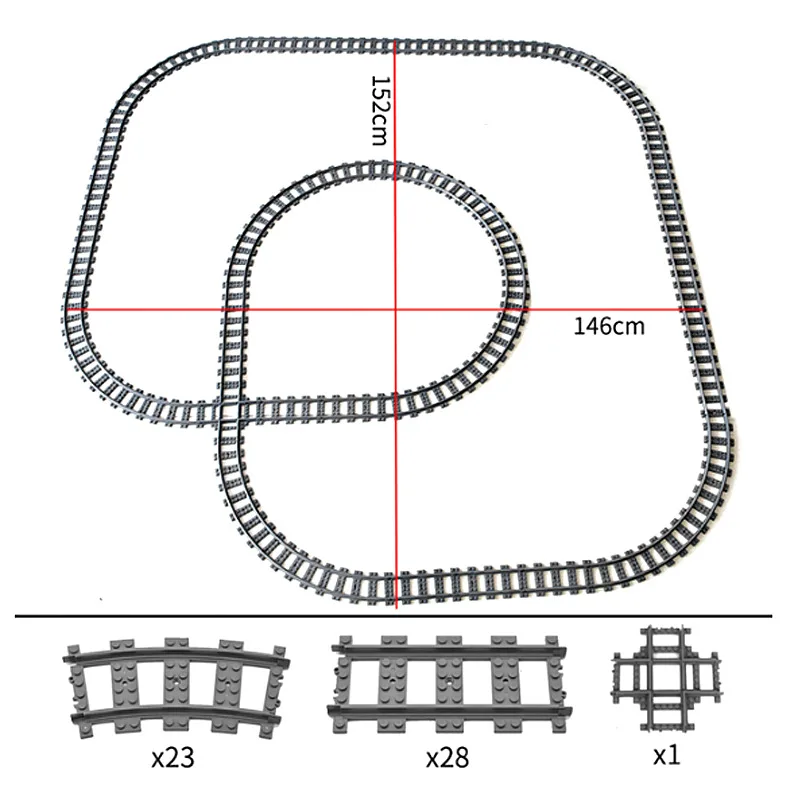 Compatibel Met Lego-Treinrailcombinatie Scène Moc Bouwstenen Diy Cross-Track Spoorbrug Stenen Speelgoed Treinwagon