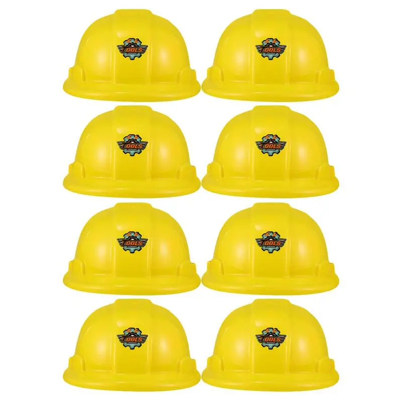 

8pcs Construction Party Hats Kids Plastic Hats Construction Party Supplies Yellow