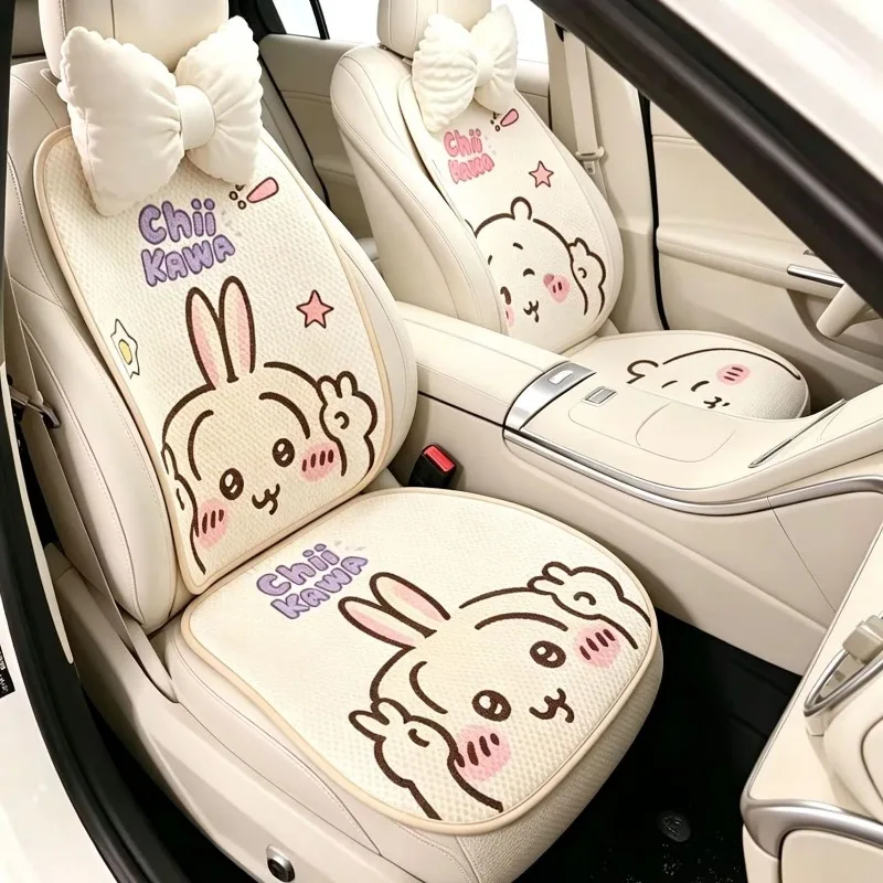 Anime Cartoon Kawaii Chiikawa Hachiware Usagi Car Cushion Four Seasons Universal Semi-surrounded Seat Breathable New Seat Cover