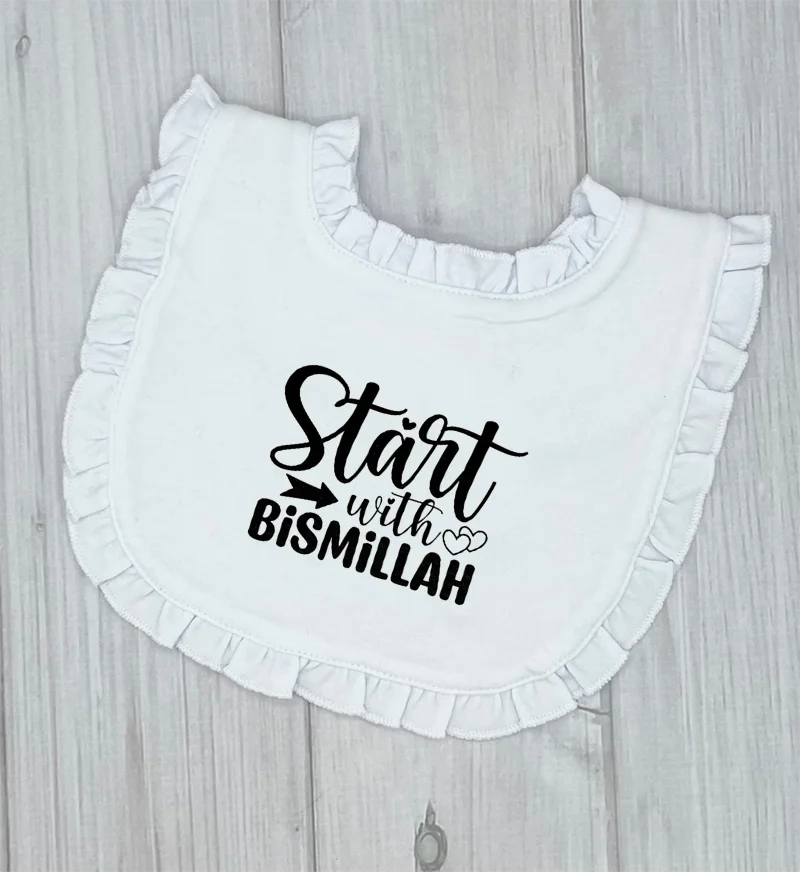 1 Stück Bismillah Salaam Weltweiter Muslimischer Islamischer Baby-Latz für Mädchen und Jungen, Neugeborenen-Kleidung, Babyparty-Geschenk, Neugeborenen-Andenken