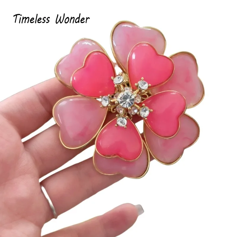 

Timeless Wonder Fancy Zircon Geo Glass Floral Brooch Pins for Women Designer Jewelry Runway Rare Luxury Gift Top Retro 5642