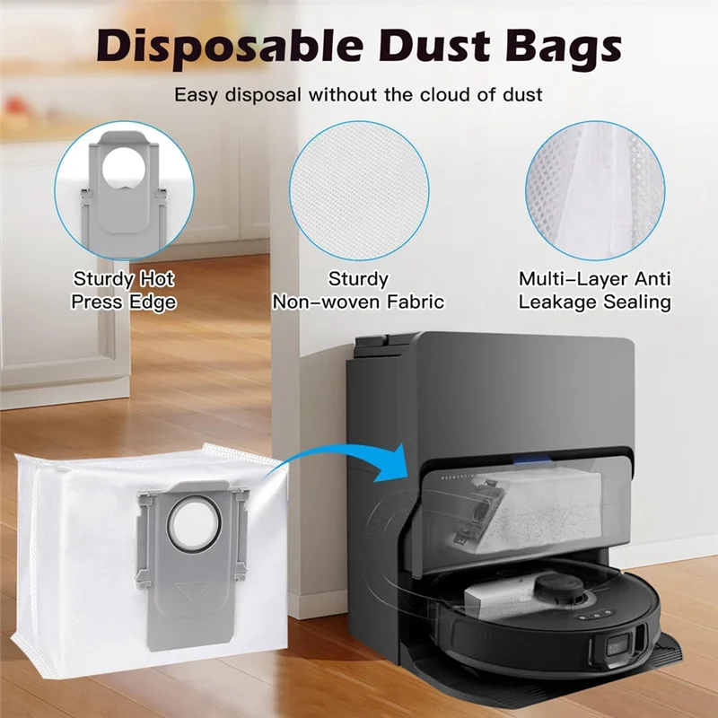 

B90B-For Roborock S8 Maxv Ultra Robot Vacuum Cleaner Main Side Brushes Hepa Filters Mop Pad Dust Bags Replacement Accessories