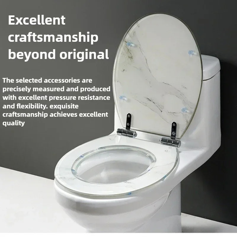 Household U V O Thickened Solid Toilet Cover Universal Slow-down Silent Stainless Steel Waterproof Toilet Board Marble