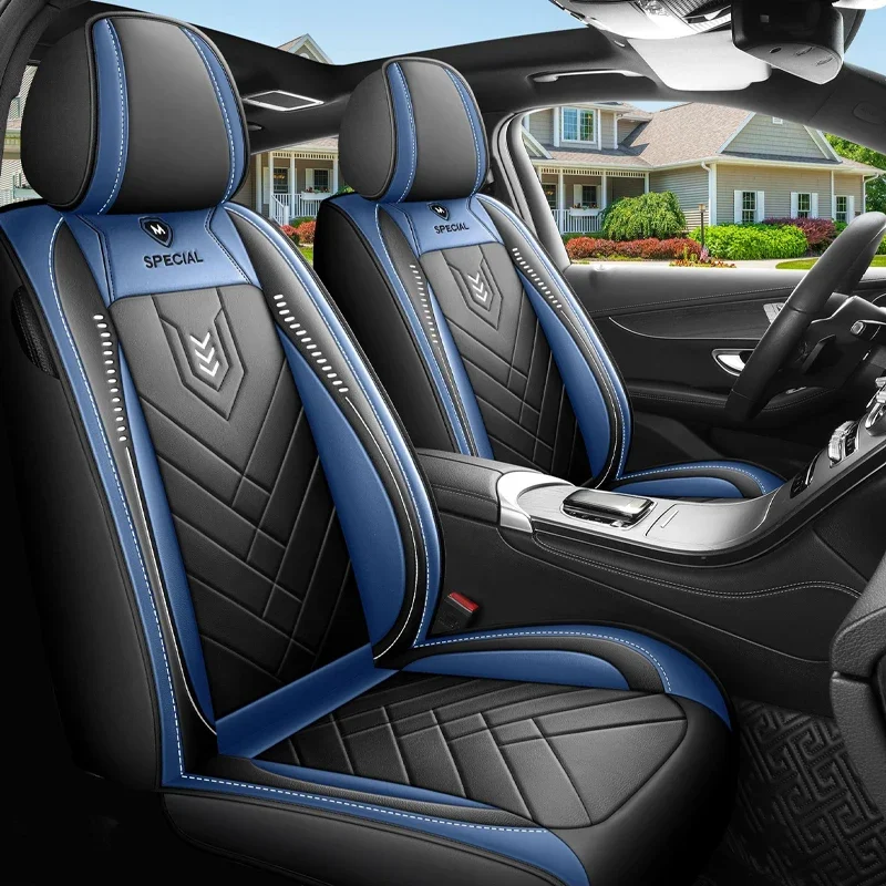 قطعة واحدة من غطاء المقعد الشامل، وسادة مقعد السيارة الجلدية الكاملة، غطاء مقعد السائق، غطاء مقعد الركاب، وسادة عالمية لجميع المواسم #3